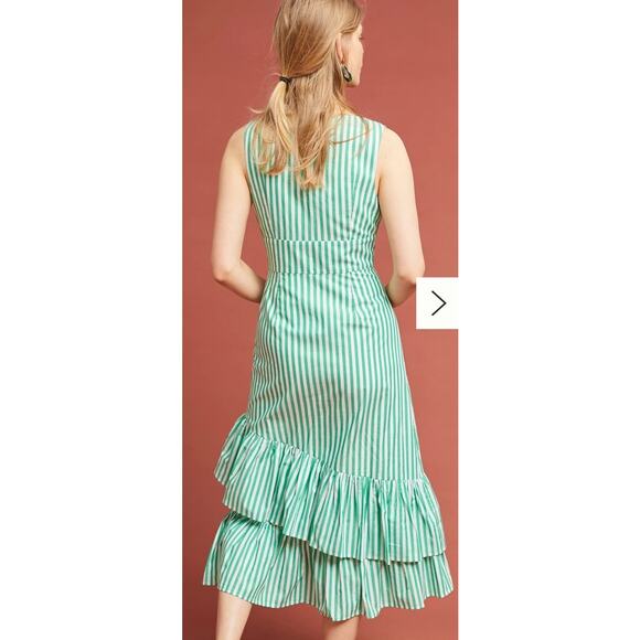 Anthropologie x Tracy Reese Assateague Striped Dress Size 0 Green Preppy Coastal - Picture 14 of 14